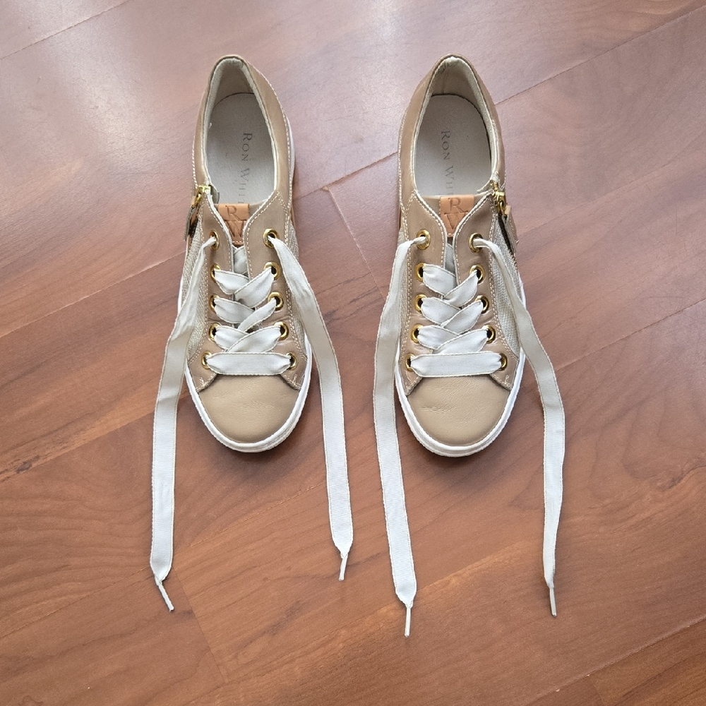Ron White Ophelia Tan Leather Footbed Sneaker Size 38